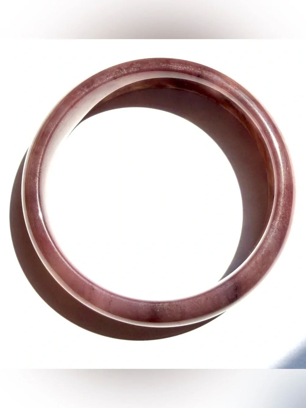 Lavender Brown Natural Jade Bangle Bracelet_Certificate of Authority 64.5mm